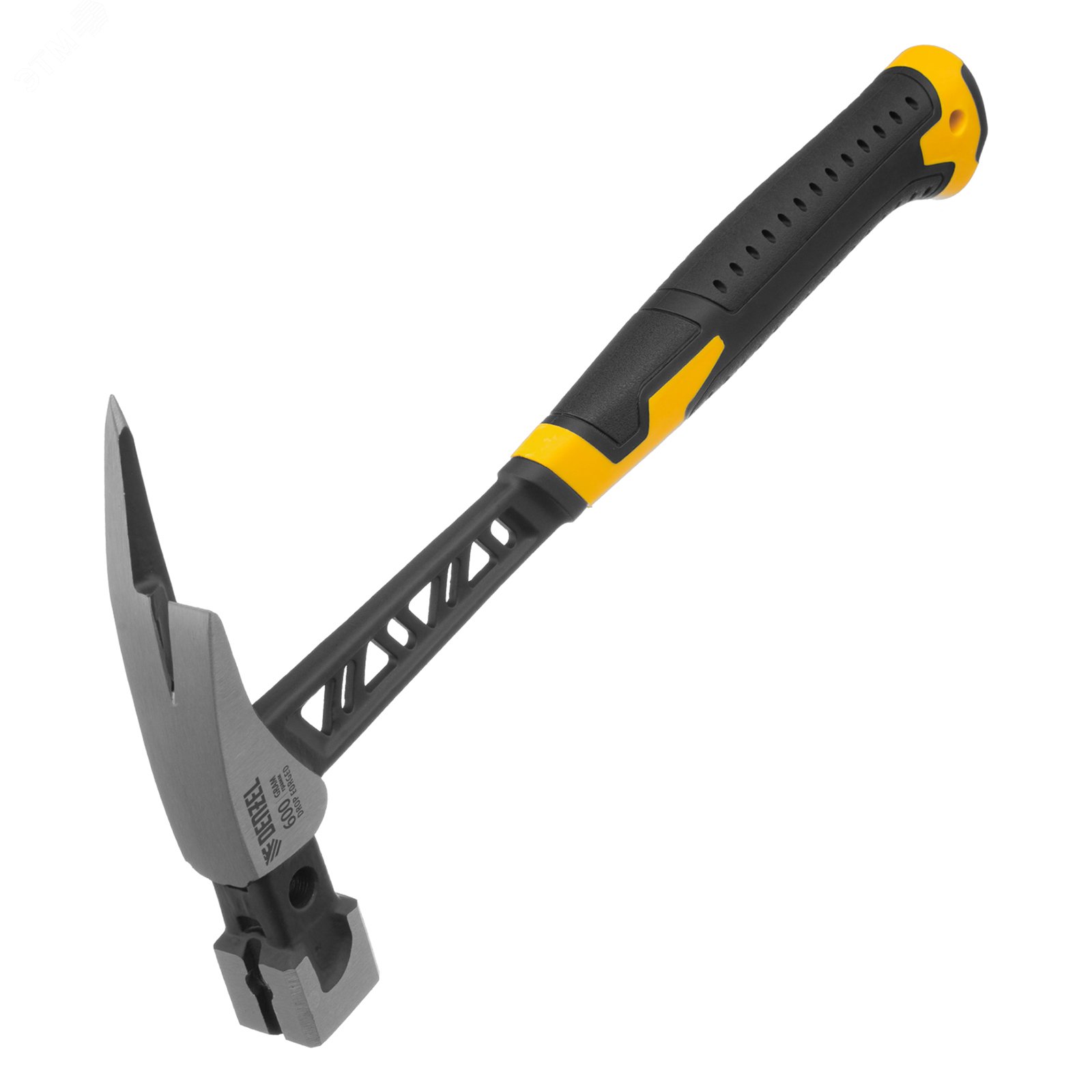 Изображение товара Молоток кровельщика, 600 г, цельнокованый, боек с магнитом, двухкомп. обрезин. рук-ка (шт)