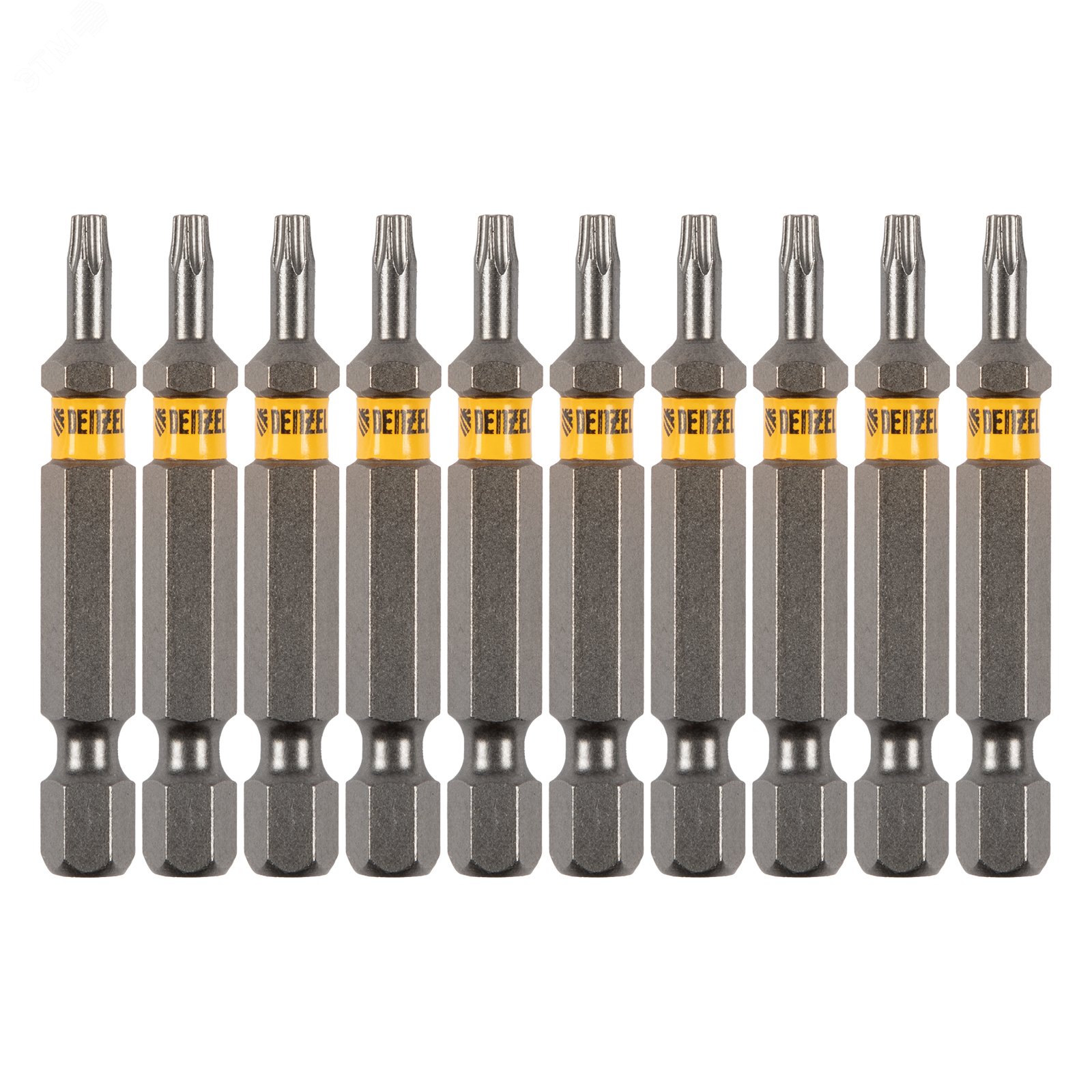 Изображение товара Набор бит TORX 10х50 Denzel 11667 из стали S2, 10 шт.