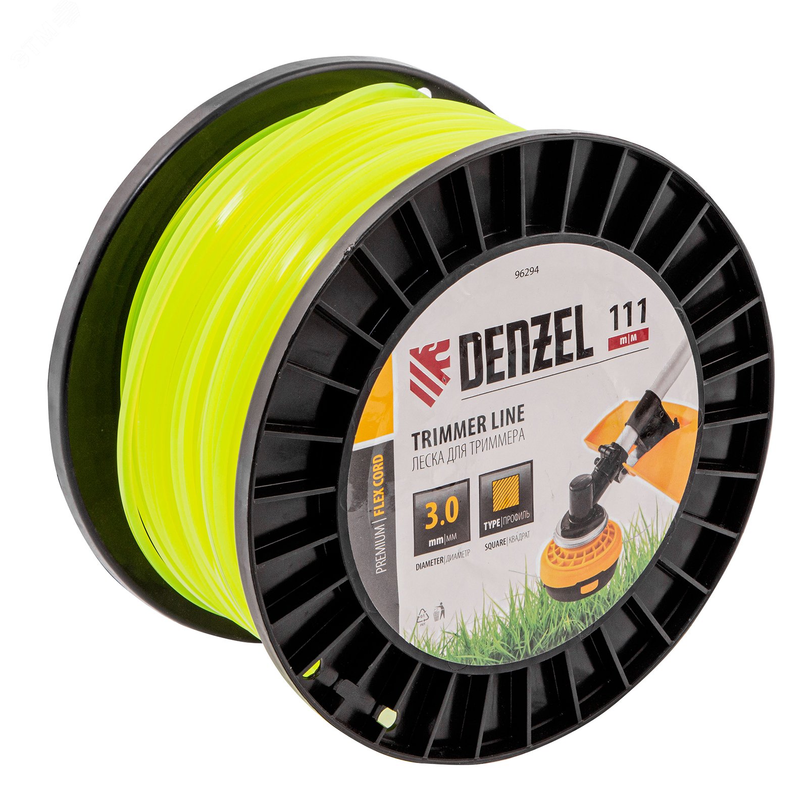 Изображение товара Леска для триммера Denzel FLEX CORD 3,0мм х 111м