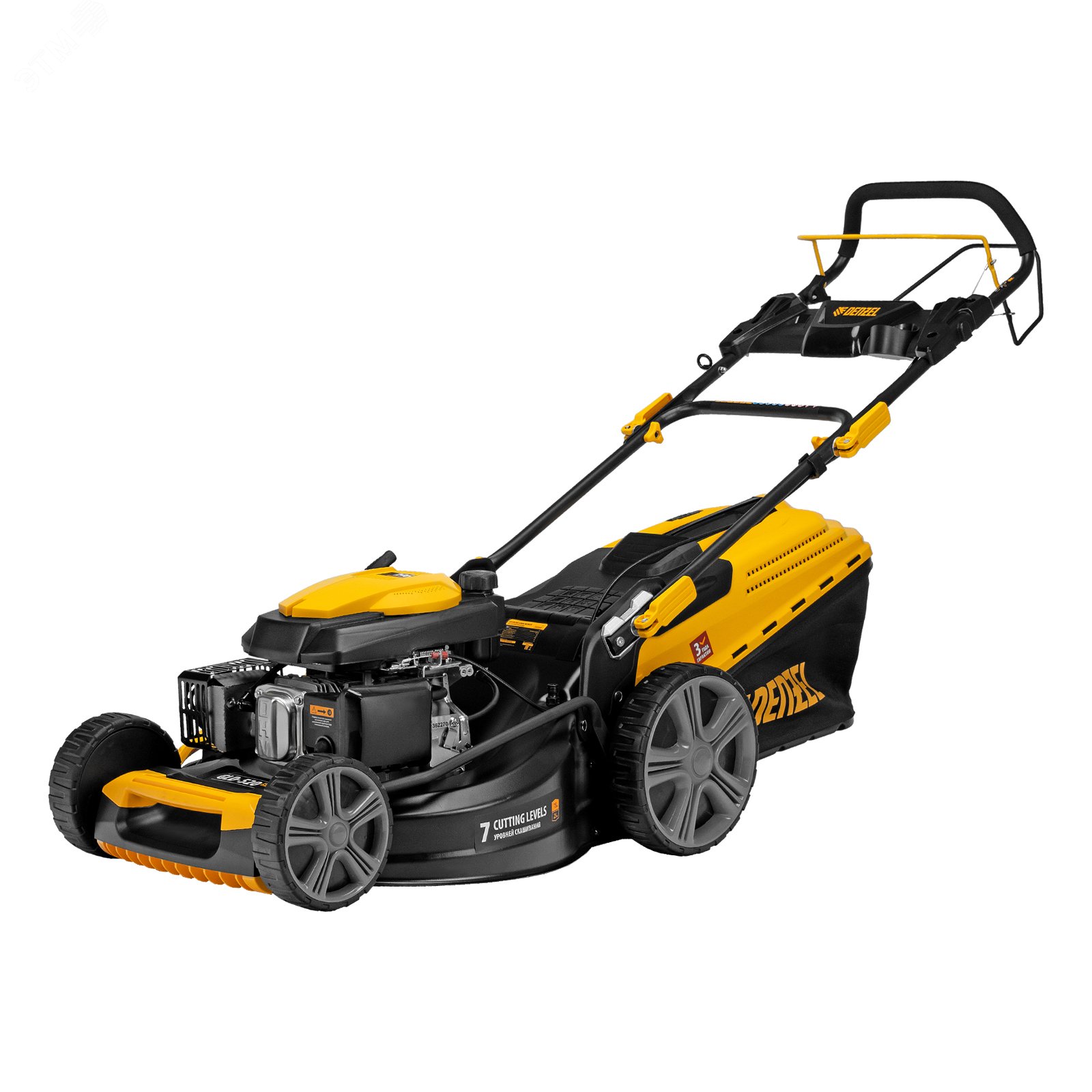 Изображение товара Газонокосилка бензиновая GLD-520SP, 196 куб.см., шир. 52 см,привод,7 уров.,травосб. 60 л (шт)