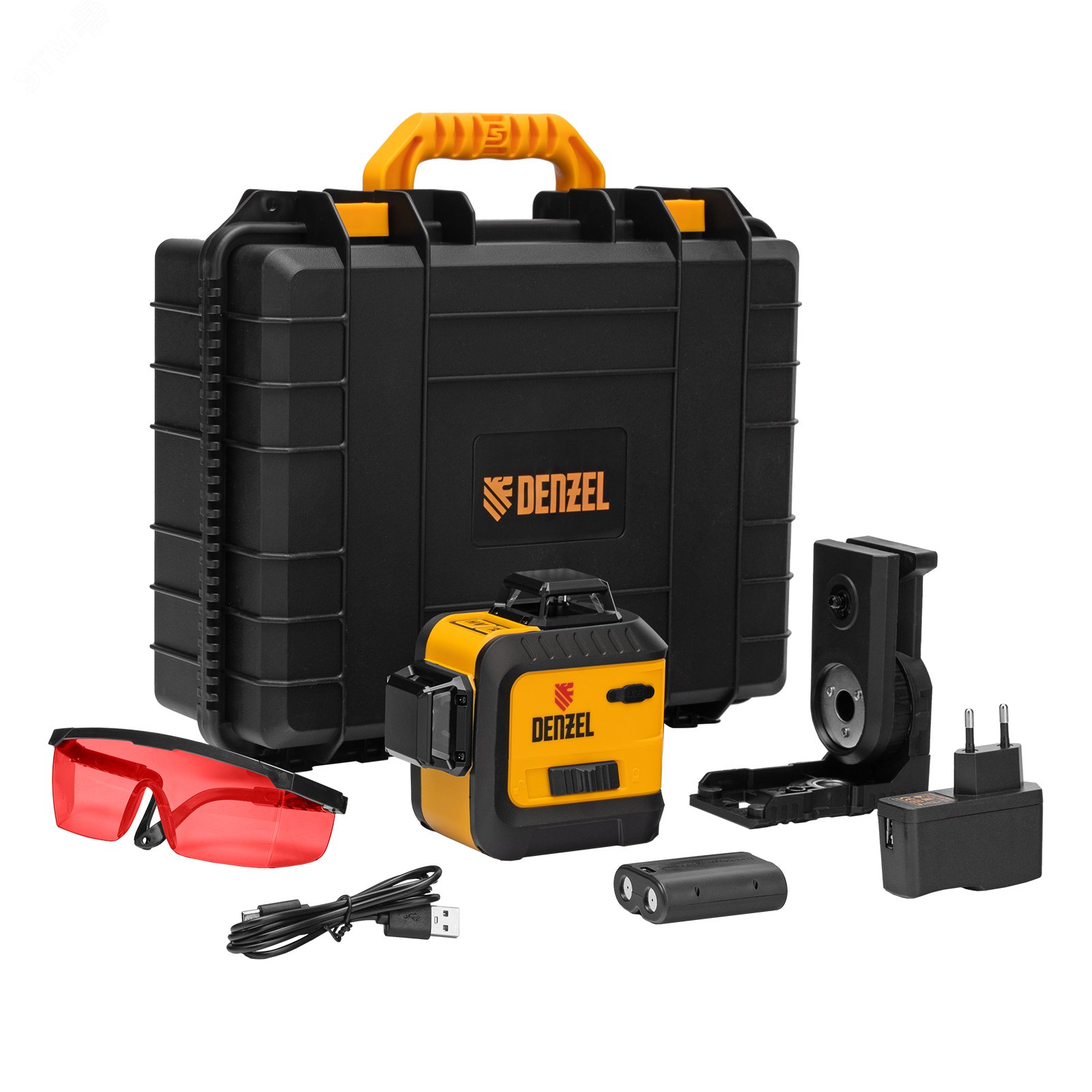 Изображение товара Лазерный уровень Denzel LX 360-3 Red с аккумулятором и резьбой 5/8"