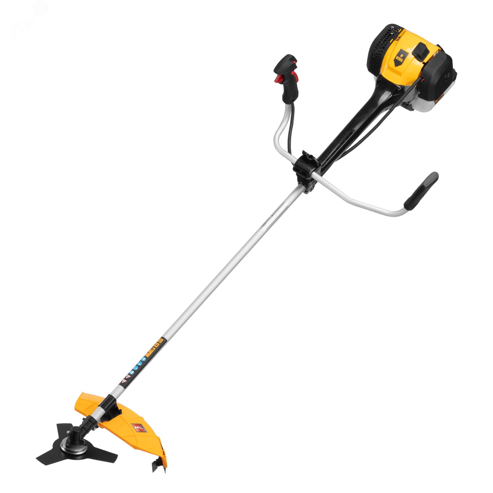 Изображение товара Бензиновый триммер Denzel DGT-52-PRO мощный с неразъемной штангой и системой анти-вибро