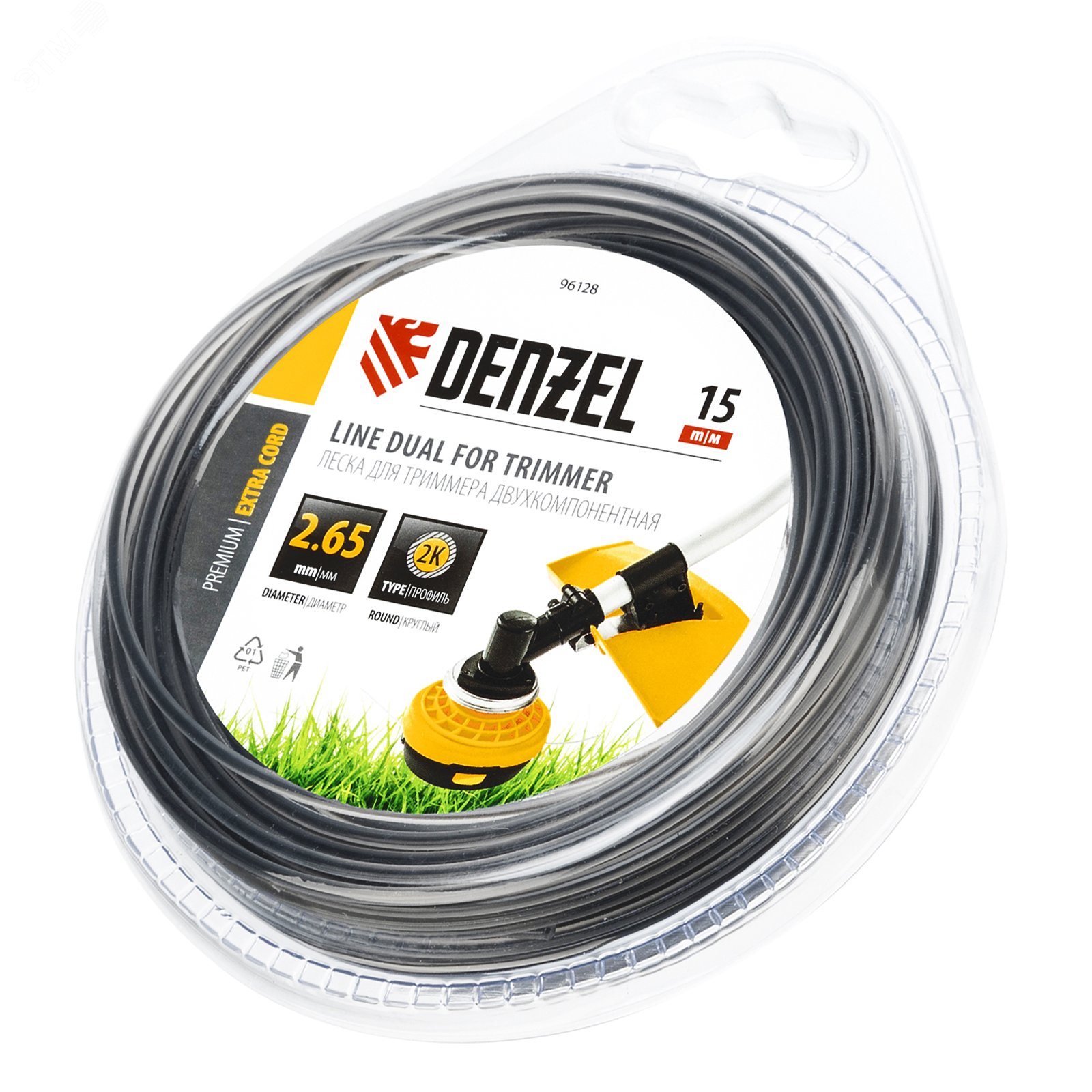 Изображение товара Леска для триммера двухкомпонентная круглая 2,65мм 15 м EXTRA CORD (шт)