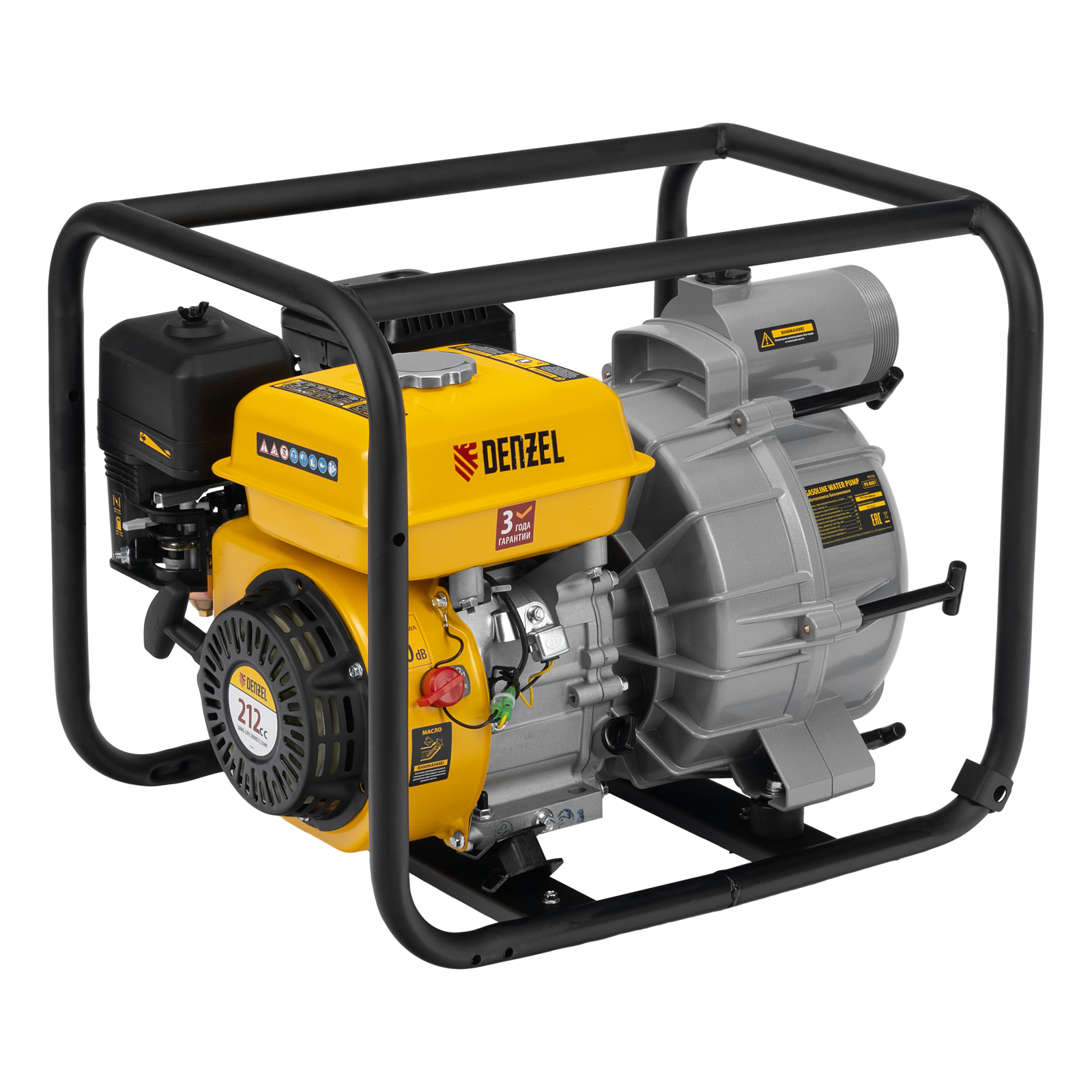 Мотопомпа бензиновая для грязной воды PX-80D7, 7 л.с., 3', 1300 л/мин, глуб 8 м,напор 30 м