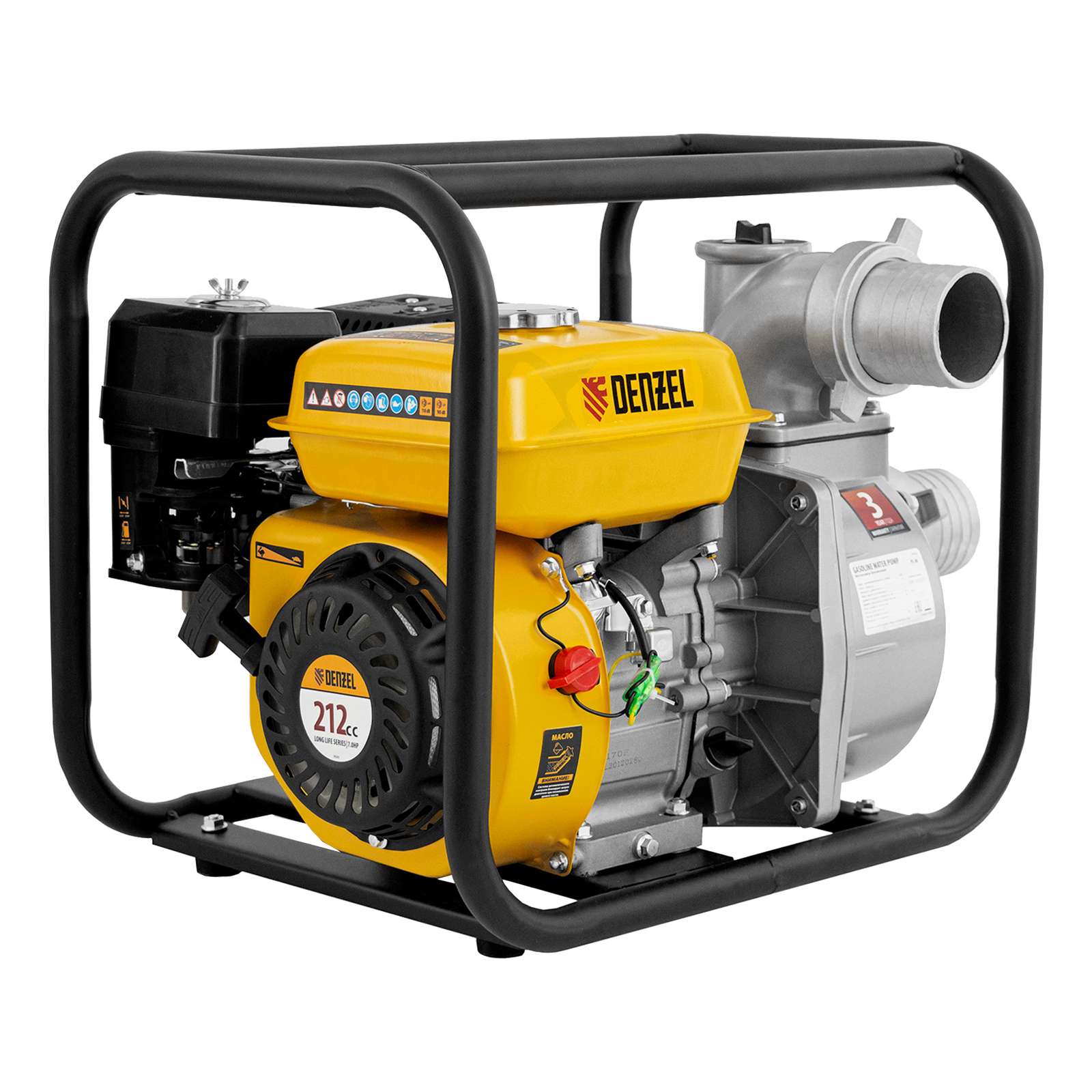 Мотопомпа бензиновая для чистой воды PX-80, 7 л.с., 3', 1000 л/мин, глуб 8 м,напор 30 м