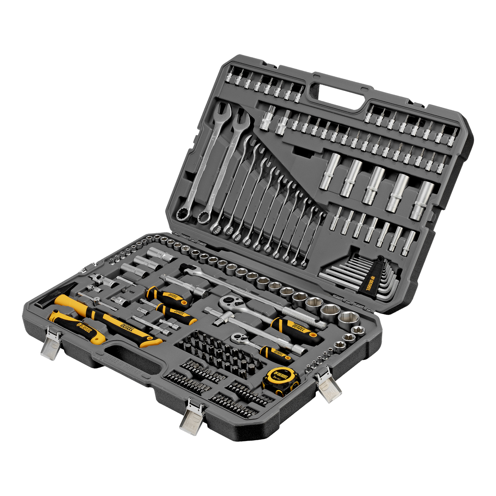 Набор инструментов, 1/2', 1/4', CrV, S2, пластиковый кейс, 194 предмета