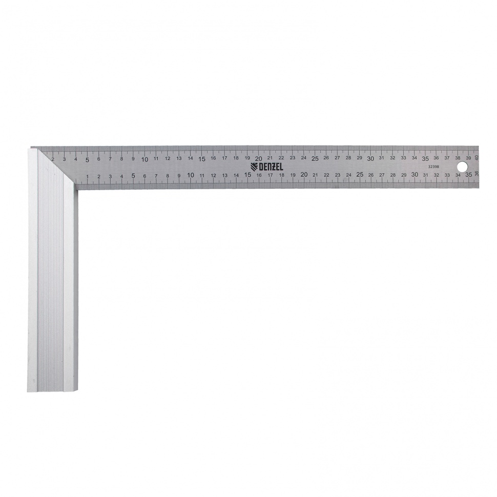Угольник стальной, нержавеющая сталь, градуировка, алюминиевое основание, 400 мм