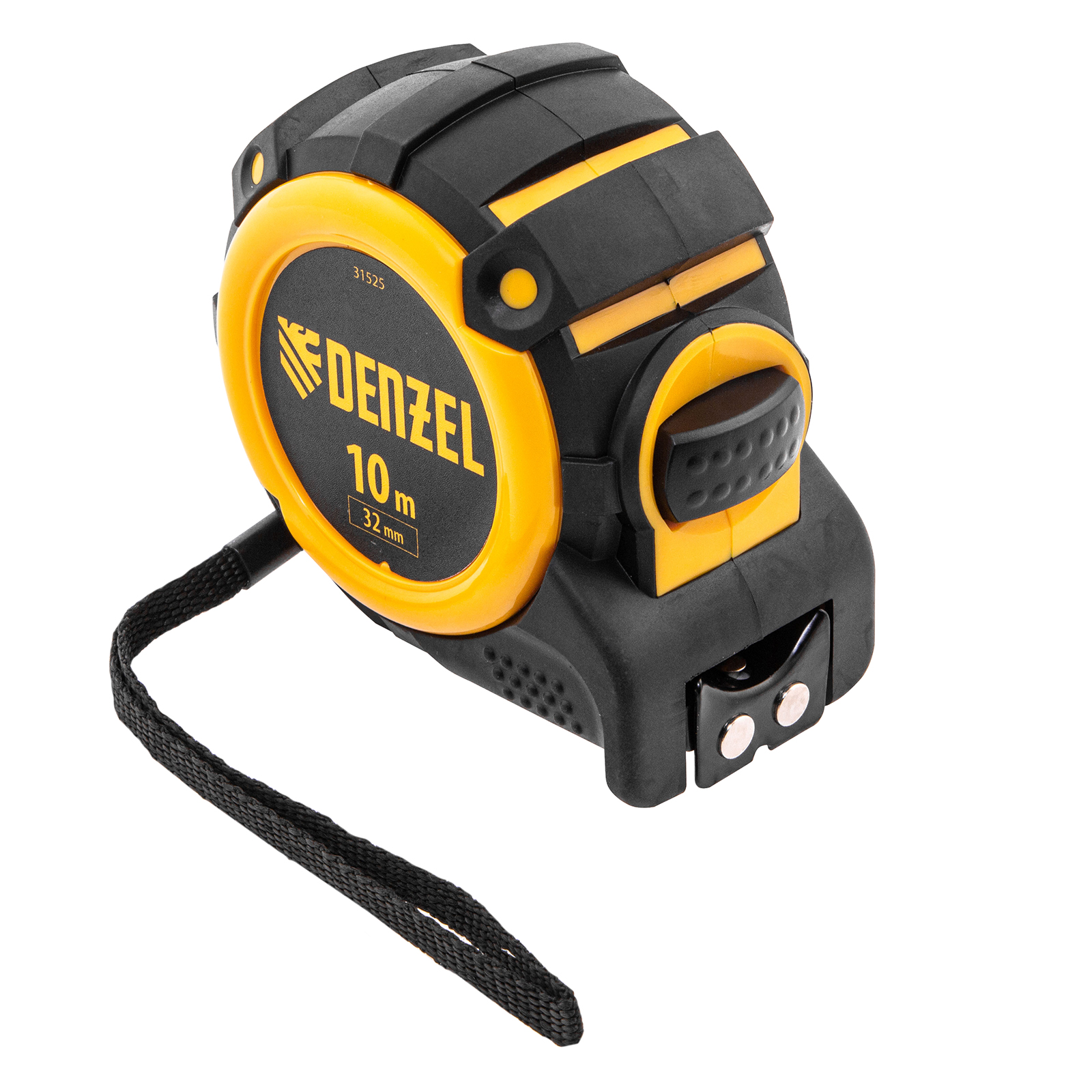 Рулетка 10м х 32мм, автоматич. фиксац., нейлон. покрытие, магнит. зацеп, двухстор. разметка