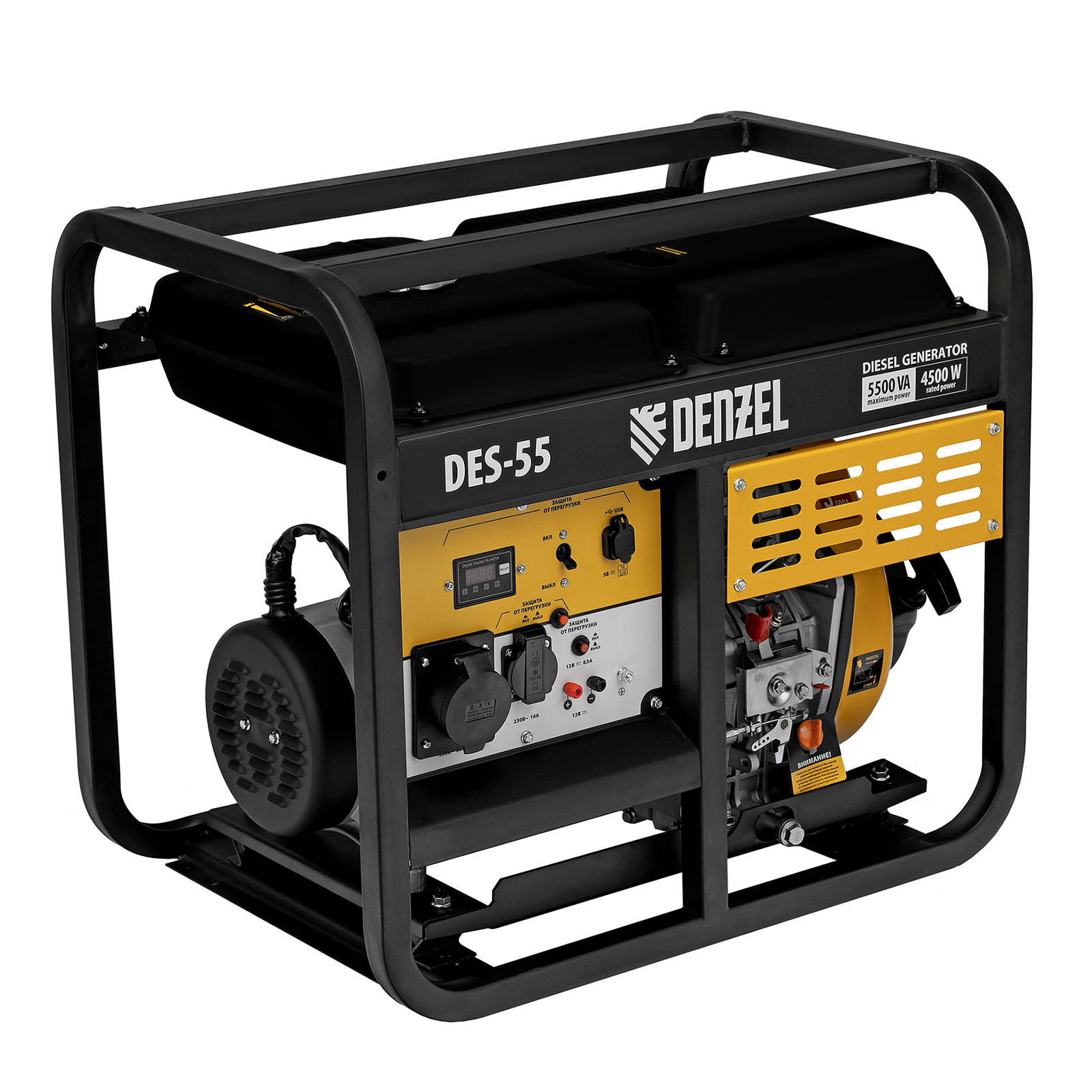 Генератор дизельный DES-55, 5,5 кВт, 230 В, 11 л, ручной стартер