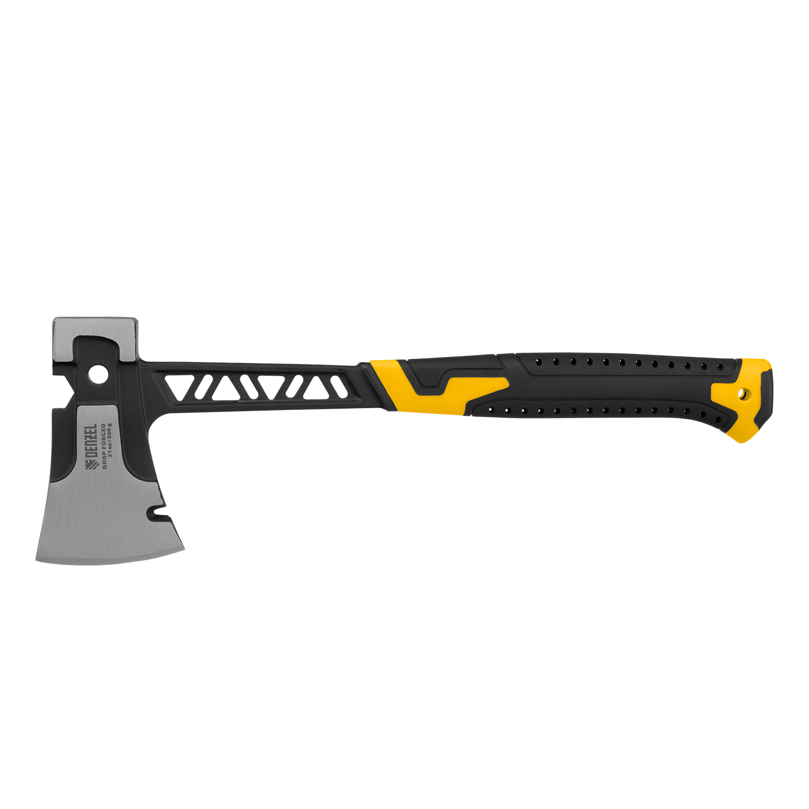 Топор цельнокованый, 600 г, двухкомпонентная обрезиненная рукоятка