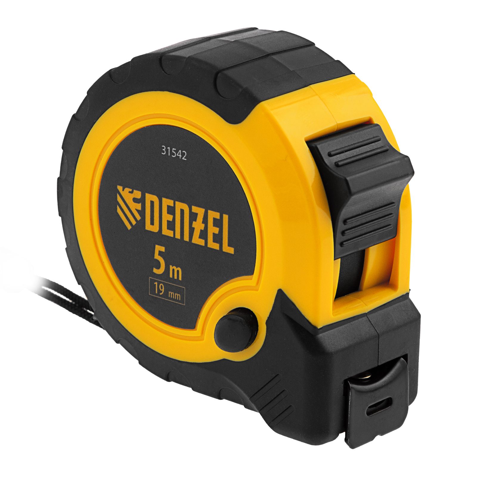 Рулетка 5м х 19мм, двухкомп. корпус, кнопка-пауза