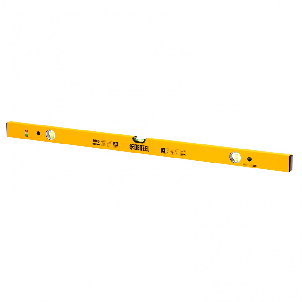 Уровень алюминиевый, 1000 мм, фрезерованный, 3 глазка