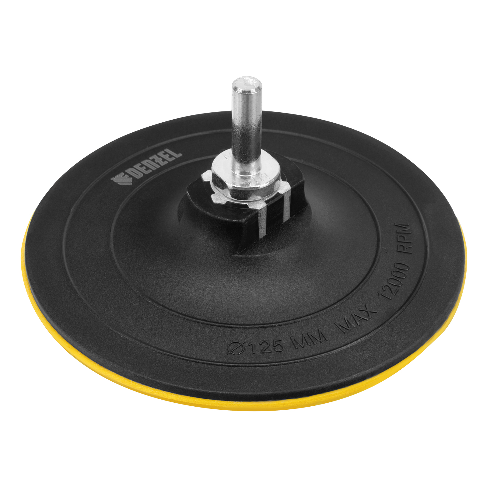 Тарелка опорная для дрели и УШМ с липучкой, 125 мм, твердая, с адаптером c М14 на d9