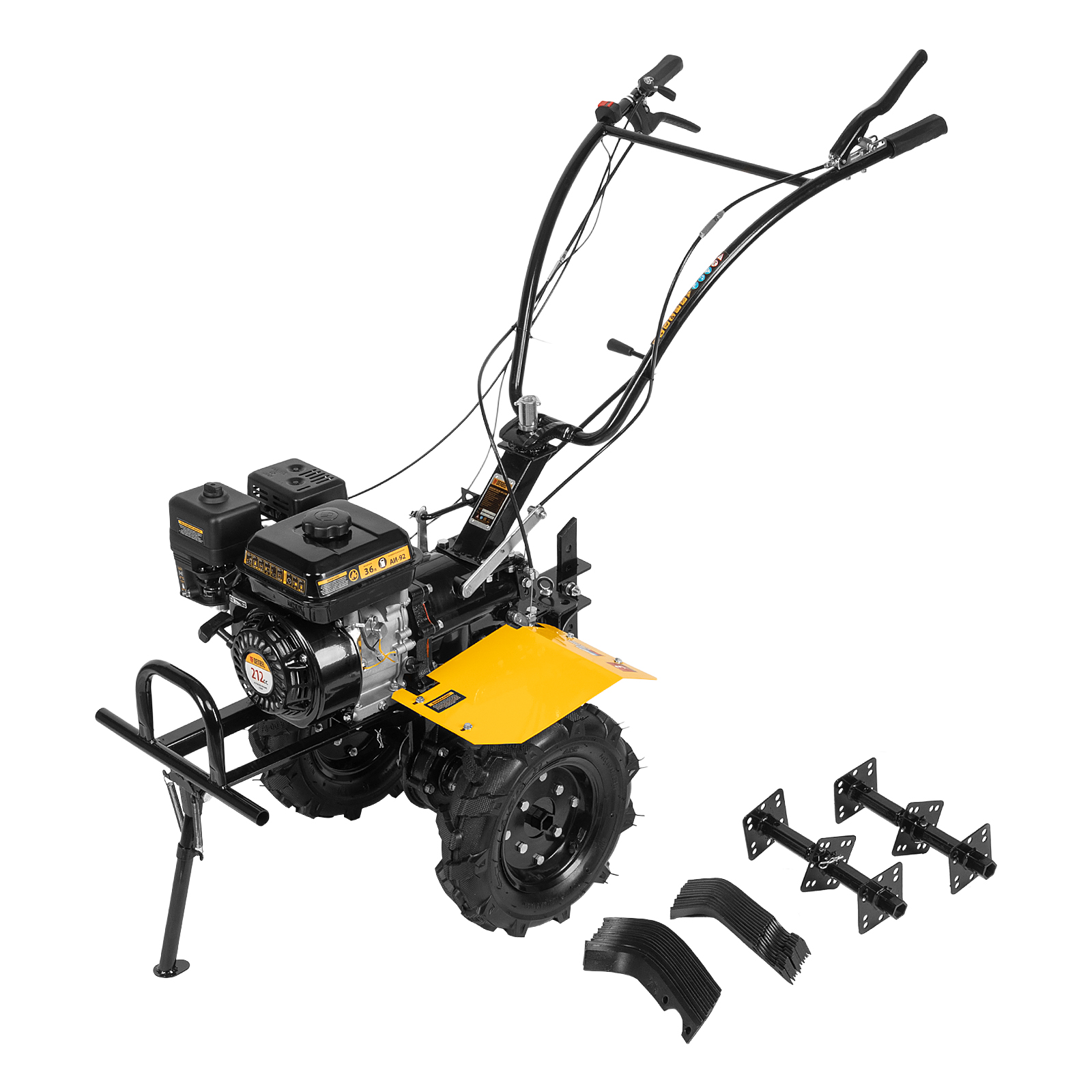 Мотоблок DPT-270X, 7 л.с., диск.сцеп, шир 90 см, глуб 35 см,фрез 3х4,ВОМ,скор 2В/1Н,кол 8'