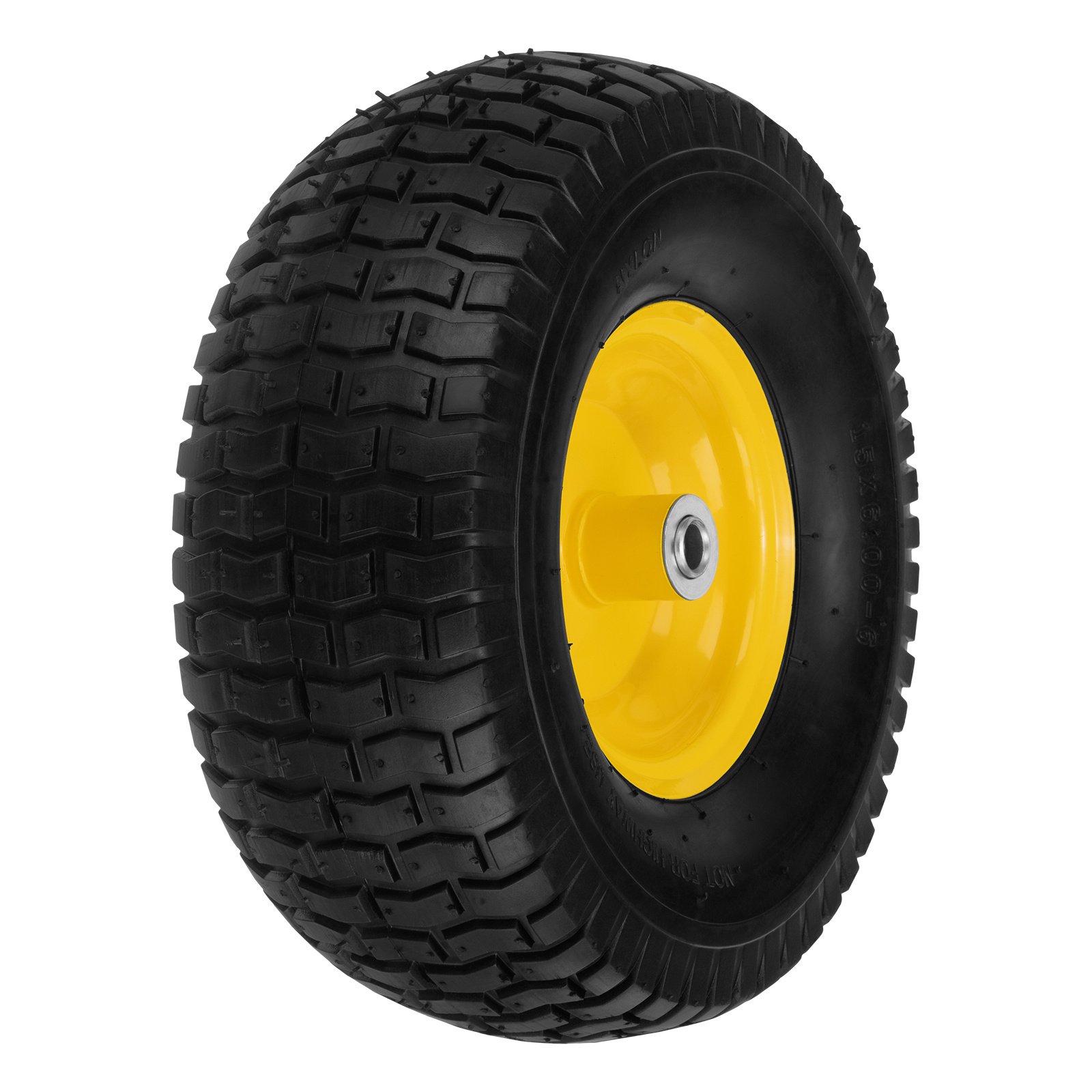 Колесо пневматическое 15/6.00-6, D 370 мм, подш. внут. диам. 16 мм, длина оси 100 мм