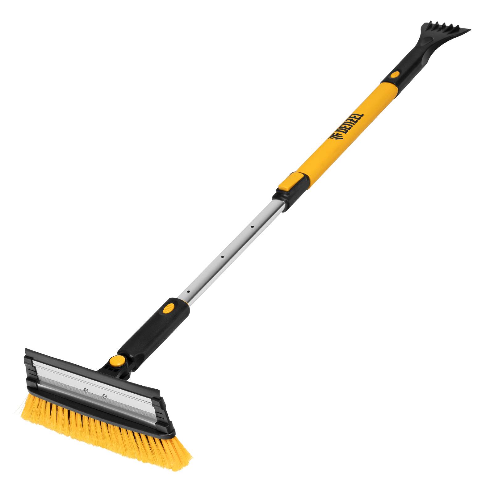 Щетка-сметка для снега со скребком, телескоп, поворотная голова, водосгон, 900-1200 мм