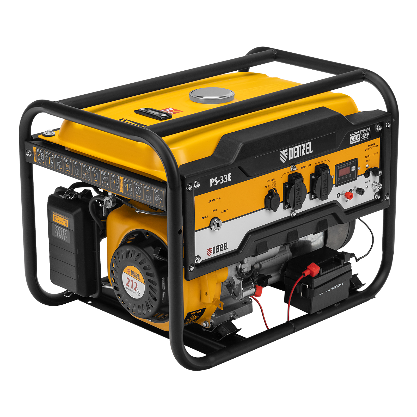 Генератор бензиновый PS-33E, 3,3 кВт, 230В, 15 л, электростартер