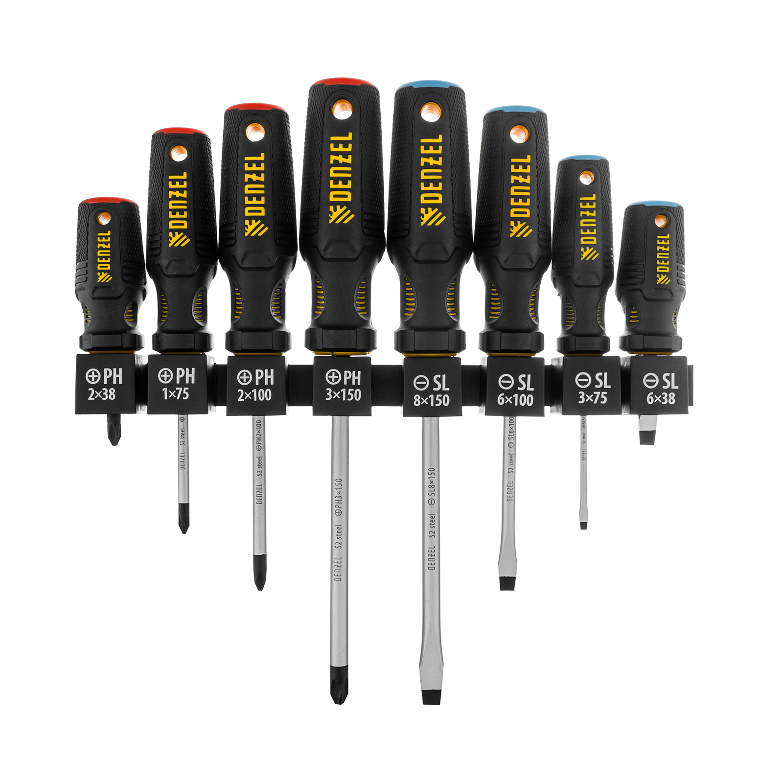 Набор отверток на полке, 8 шт., PH+SL, S2, 3к рукоятка