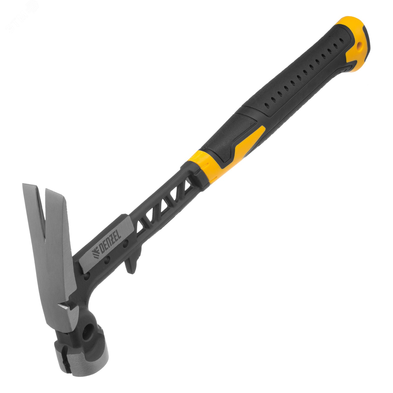 Изображение товара Молоток строительный, 450 г, цельнокованый,боек с магнитом, двухкомп. обрезин. рук-ка (шт)