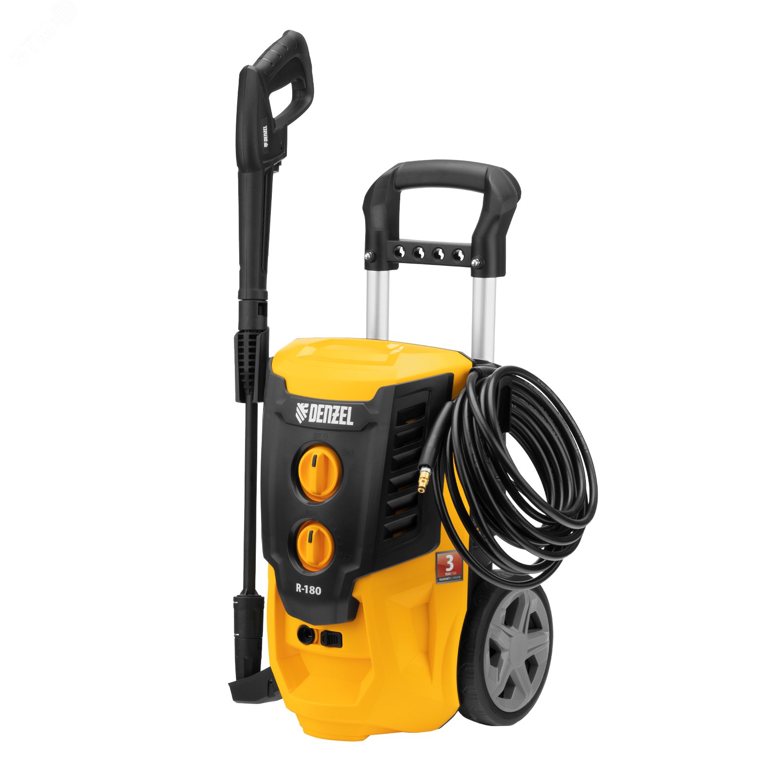 Изображение товара Моечная машина высокого давления R-180, 2200 Вт, 180 бар, 380 л/ч, колесная// Denzel (шт)