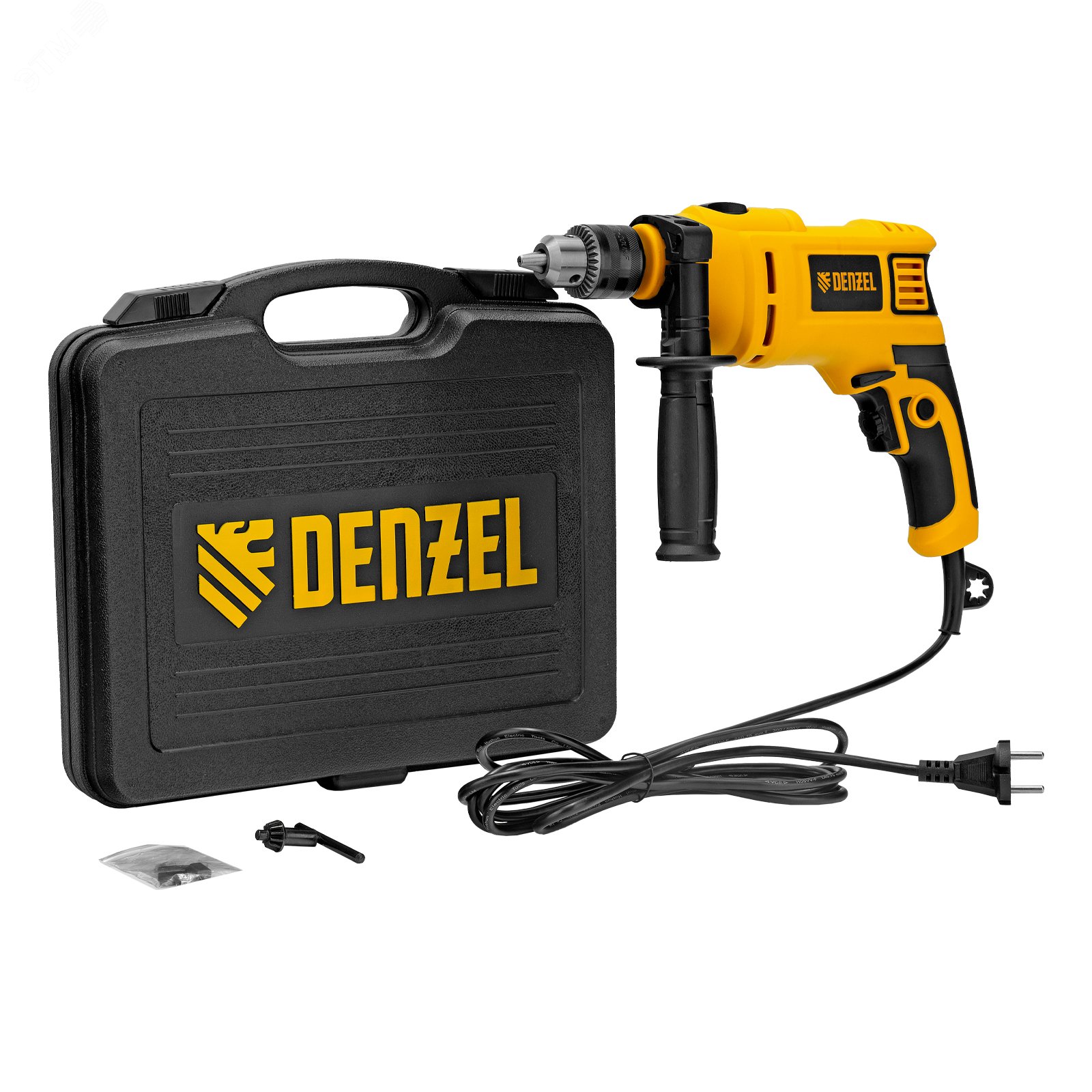 Изображение товара Дрель ударная Denzel ID-750 750 Вт 0-3000 об/мин для сверления бетона металла дерева