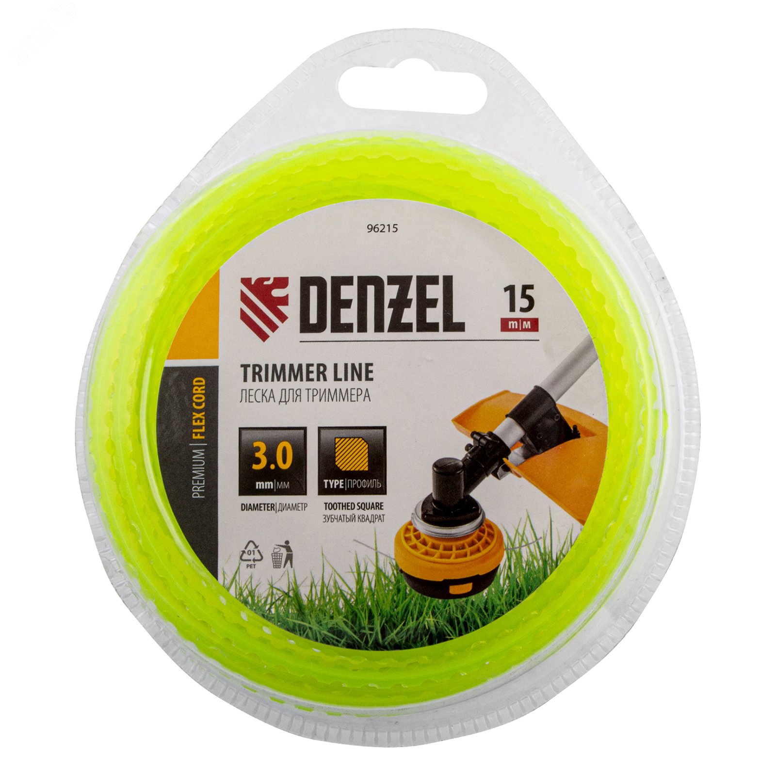 Изображение товара Леска Denzel FLEX CORD 3мм х 15м для триммера