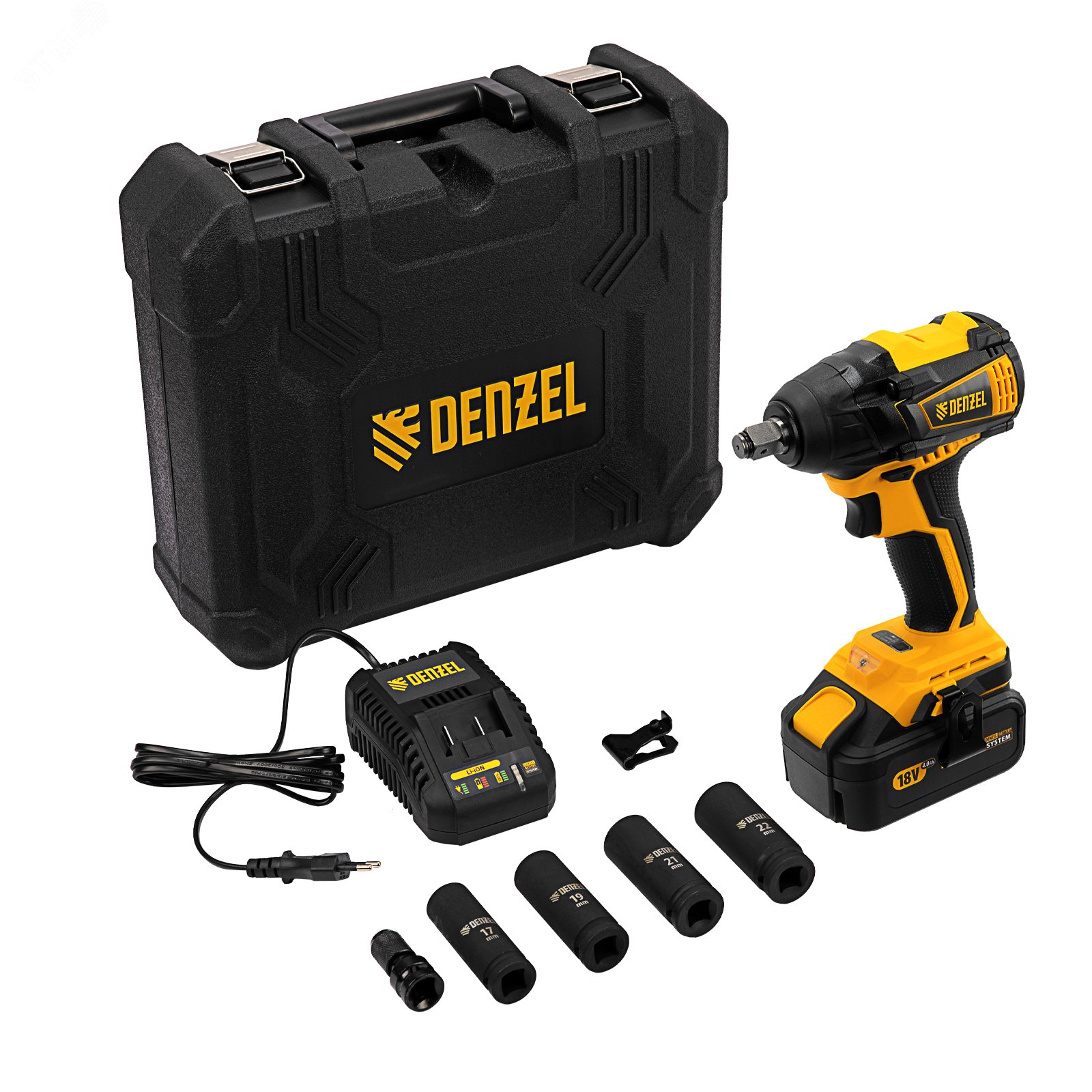 Изображение товара Аккумуляторный ударный гайковерт Denzel CIW-IB-300 18В 300Нм бесщеточный