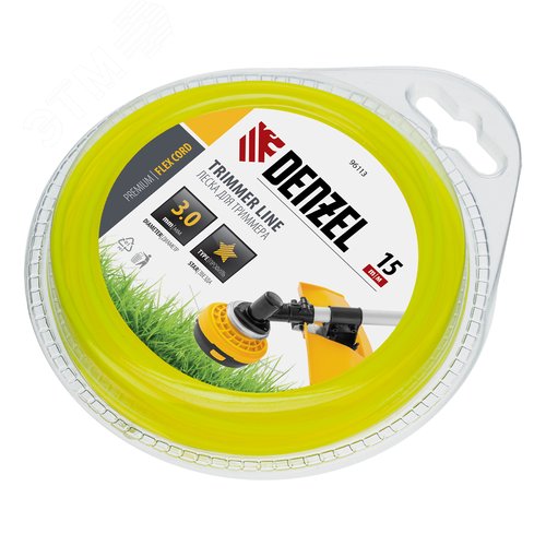 Изображение товара Леска для триммера звезда 3 мм х 15 м, блистер FLEX CORD (шт)