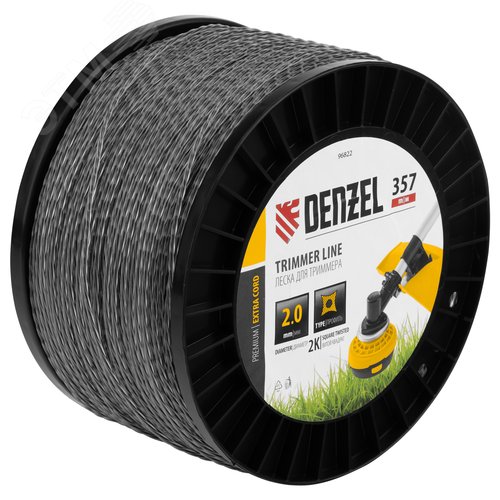 Изображение товара Леска для триммера двухкомпонентная витой квадрат, 2,0мм х 357м, на DIN катушке EXTRA CORD (шт)