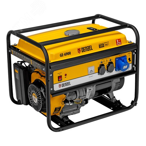 Изображение товара Генератор бензиновый GE-6900, 5,5 кВт, 220В/50Гц, 25 л, ручной старт (шт)