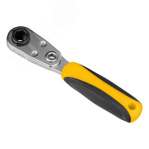 Ключ-трещотка для бит 1/4, 52 зуба, CrMo, адаптер для торцевых головок - фото 2