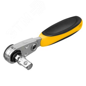 Ключ-трещотка для бит 1/4, 52 зуба, CrMo, адаптер для торцевых головок - фото 3