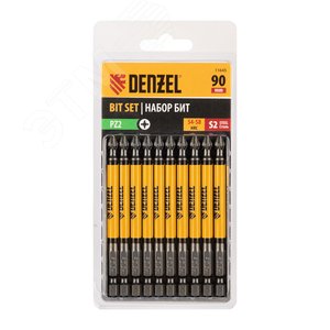 Набор бит PZ2х90, сталь S2, круглый профиль, 10шт. - фото 1