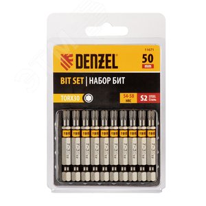 Изображение товара Набор бит TORX 30х50, сталь S2, шестигранный профиль, 10 шт. (набор)