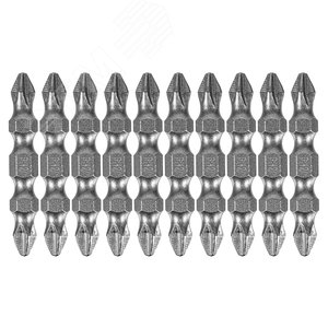 Набор бит двухстор., PH2-PH2х45 мм, сталь S2, 10шт. - фото 1