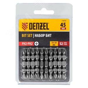 Набор бит двухстор., PH2-PH2х45 мм, сталь S2, 10шт. - фото 2