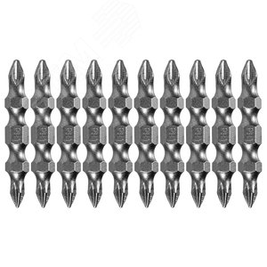 Набор бит двухстор., PH2-PH1х45 мм, сталь S2, 10шт. - фото 1