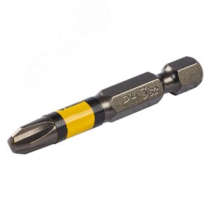 Набор бит комбинированный 3 шт., РН1, РН2, РН3, 50 мм, сталь S2 - фото 4