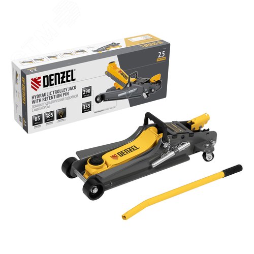 Изображение товара Домкрат гидравлический подкатной с фиксатором, 2,5 т, 85-385 мм (шт)