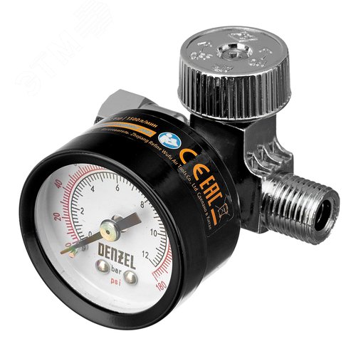 Изображение товара Регулятор давления с манометром для краскораспылителя K1500, 12 бар, 1/4 (шт)