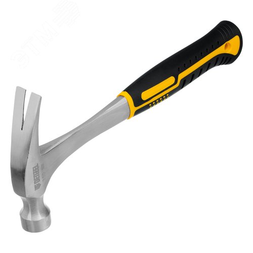 Изображение товара Молоток-гвоздодер 350 г, цельнометаллический, двухкомпонентная рукоятка (шт)