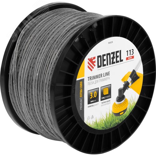 Изображение товара Леска для триммера двухкомпонентная зубчатый квадрат, 3,0мм х 113м, на DIN кат. EXTRA CORD (шт)