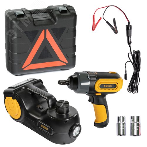 Изображение товара Домкрат электрогидравлический «3 в 1» (1,5 т), 12В, с гайковертом электрическим, в наборе (шт)