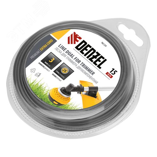 Изображение товара Леска для триммера двухкомпонентная круглая 3,0мм 15 м EXTRA CORD (шт)