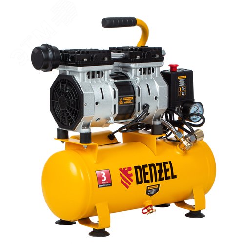 Изображение товара Компрессор DLS650/10 безмаслянный малошумный 650 Вт, 120 л/мин,ресивер 10 л (шт)