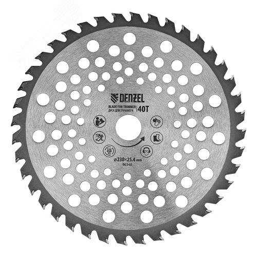 Изображение товара Диск для триммера, 230 х 25,4 толщина 1,3 мм, 40 зубьев (шт)