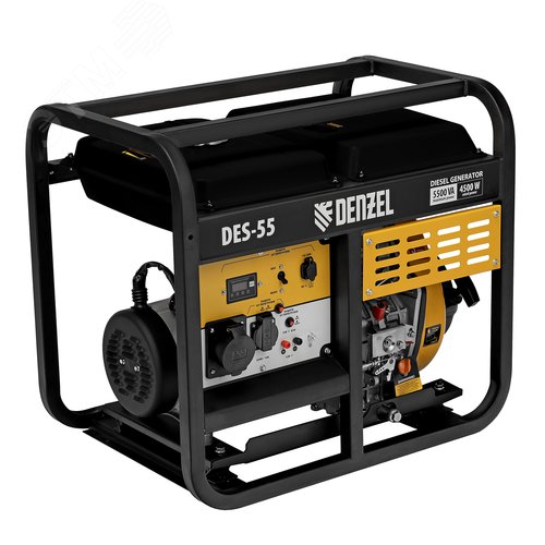 Изображение товара Генератор дизельный DES-55, 5,5 кВт, 230 В, 11 л, ручной стартер (шт)