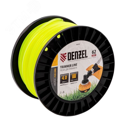 Изображение товара Леска для триммера квадрат, 4,0мм х 62м, на DIN катушке FLEX CORD (шт)