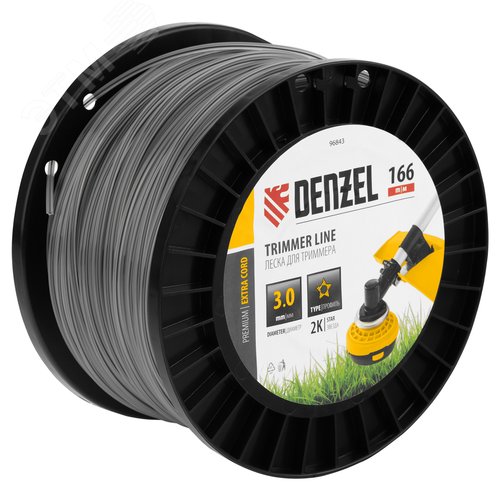 Изображение товара Леска для триммера двухкомпонентная звезда, 3,0мм х 166м, на DIN катушке EXTRA CORD (шт)