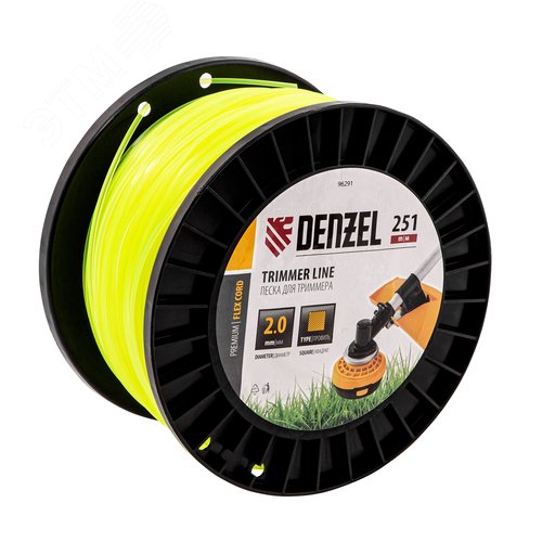 Изображение товара Леска для триммера квадрат, 2,0мм х 251м, на DIN катушке FLEX CORD (шт)